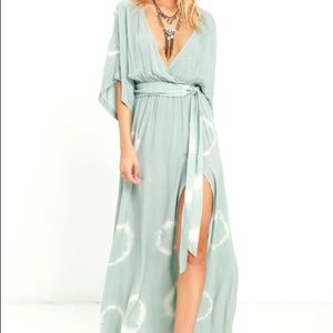 Sage Green Tie-Dye Maxi Dress